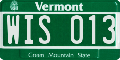 VT license plate WIS013