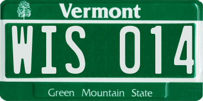 VT license plate WIS014