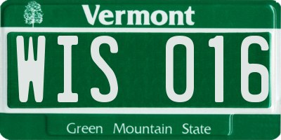VT license plate WIS016