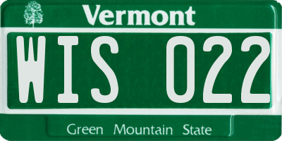 VT license plate WIS022
