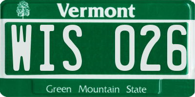 VT license plate WIS026
