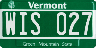 VT license plate WIS027