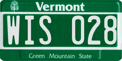 VT license plate WIS028
