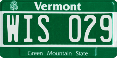 VT license plate WIS029