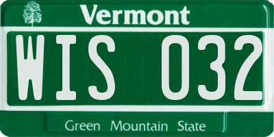 VT license plate WIS032