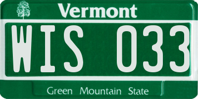 VT license plate WIS033