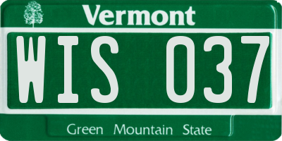 VT license plate WIS037