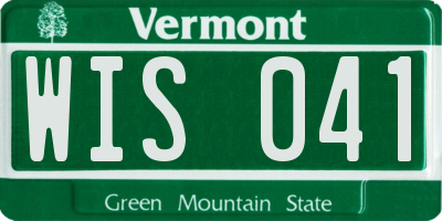 VT license plate WIS041