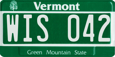 VT license plate WIS042