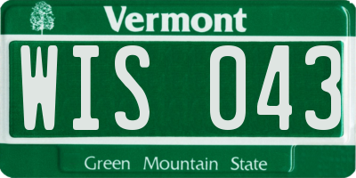 VT license plate WIS043