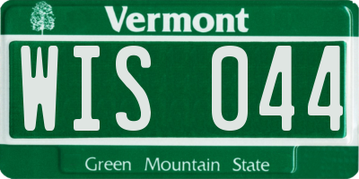 VT license plate WIS044