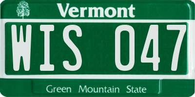 VT license plate WIS047