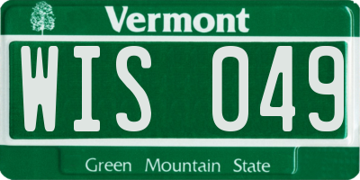 VT license plate WIS049