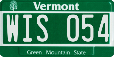 VT license plate WIS054