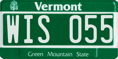 VT license plate WIS055