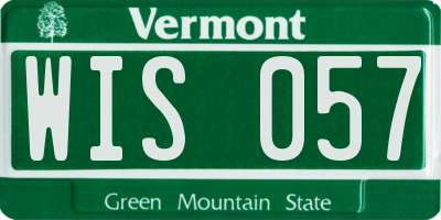 VT license plate WIS057