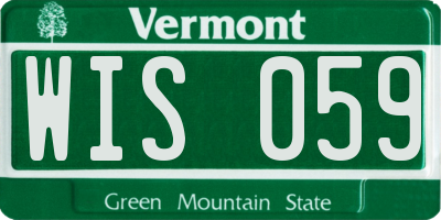 VT license plate WIS059