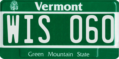 VT license plate WIS060