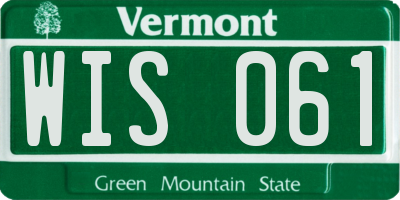 VT license plate WIS061
