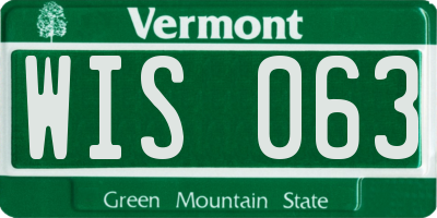 VT license plate WIS063