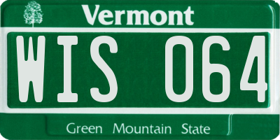 VT license plate WIS064
