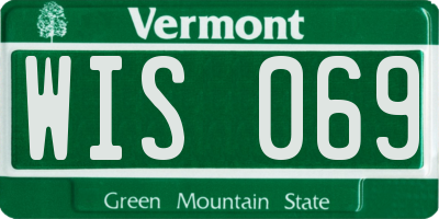 VT license plate WIS069