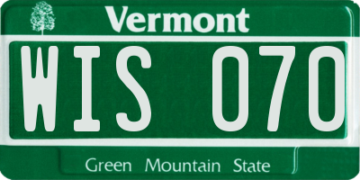 VT license plate WIS070