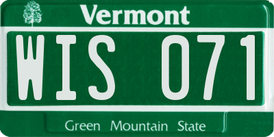 VT license plate WIS071