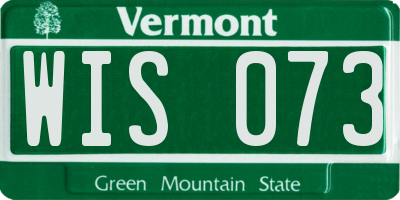 VT license plate WIS073