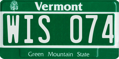 VT license plate WIS074