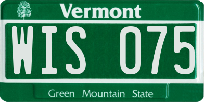VT license plate WIS075