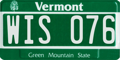 VT license plate WIS076