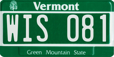 VT license plate WIS081