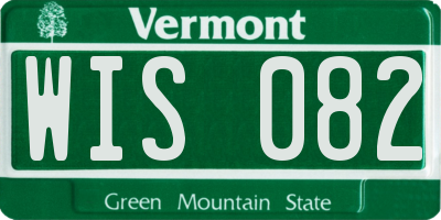 VT license plate WIS082