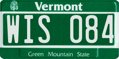 VT license plate WIS084