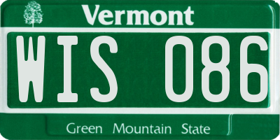VT license plate WIS086