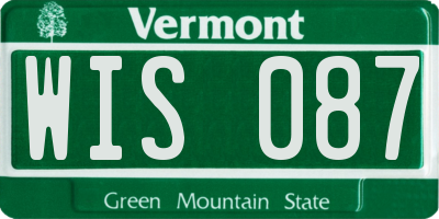 VT license plate WIS087