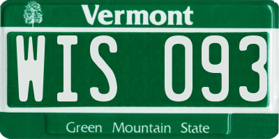 VT license plate WIS093