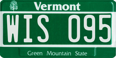 VT license plate WIS095