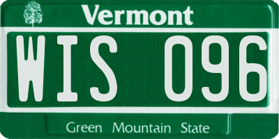 VT license plate WIS096