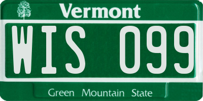 VT license plate WIS099