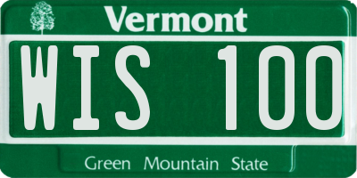 VT license plate WIS100