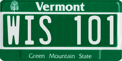 VT license plate WIS101