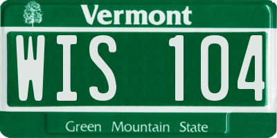 VT license plate WIS104
