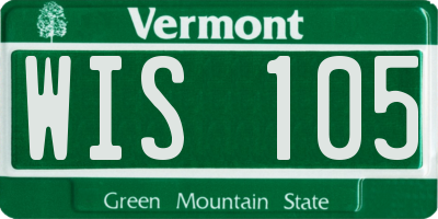 VT license plate WIS105