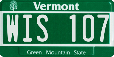 VT license plate WIS107