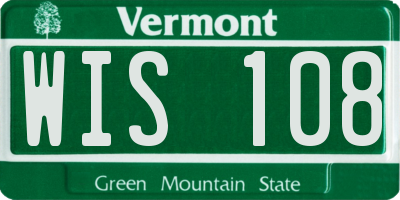 VT license plate WIS108