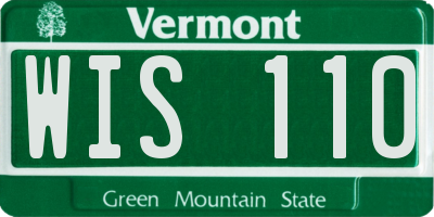 VT license plate WIS110