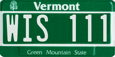 VT license plate WIS111