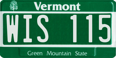 VT license plate WIS115